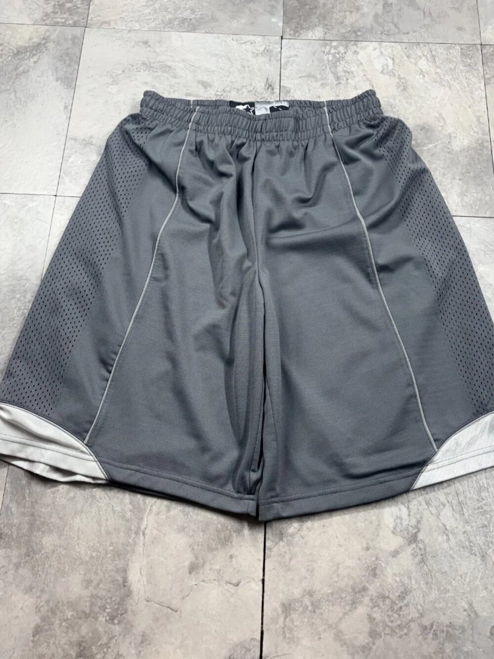 Starter Basketball Shorts Men's L Silver Gray Mesh Star Logo Vintage Y2K